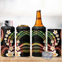 Hawaii Plumeria Reggae 4 in 1 Can Cooler Tumbler Polynesian Pattern