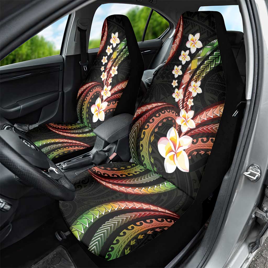 Hawaii Plumeria Reggae Car Seat Cover Polynesian Pattern