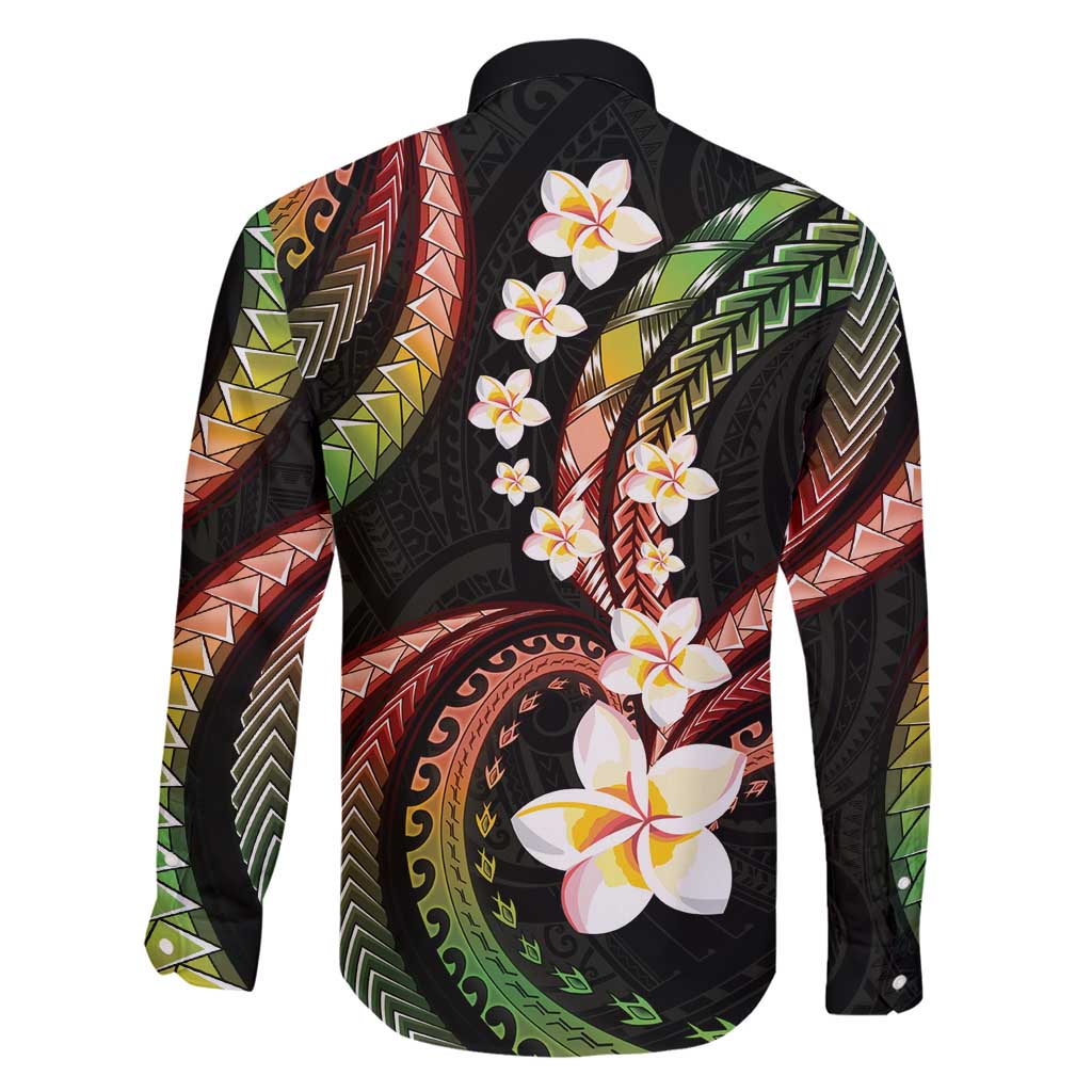 Hawaii Plumeria Reggae Family Matching Mermaid Dress and Hawaiian Shirt Polynesian Pattern