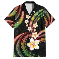 Hawaii Plumeria Reggae Family Matching Off Shoulder Maxi Dress and Hawaiian Shirt Polynesian Pattern
