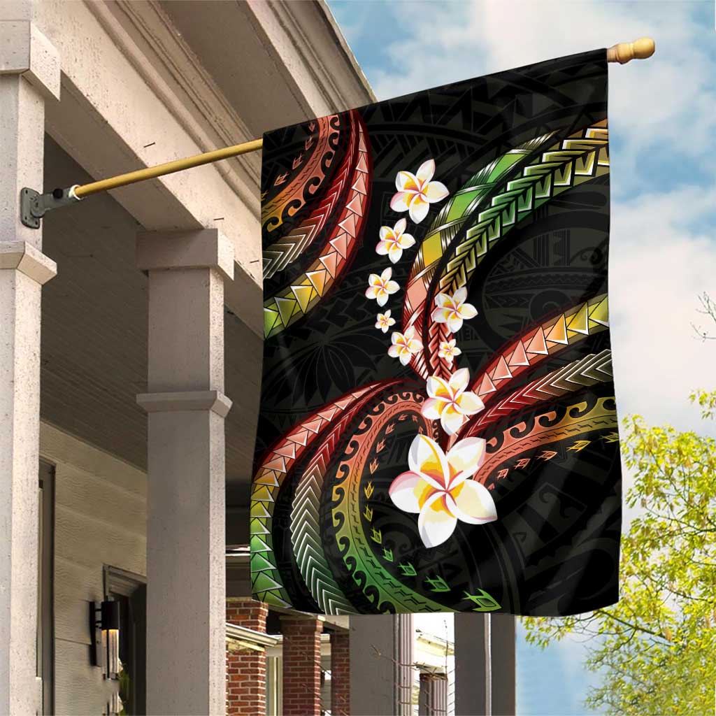 Hawaii Plumeria Reggae Garden Flag Polynesian Pattern