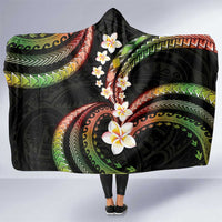 Hawaii Plumeria Reggae Hooded Blanket Polynesian Pattern
