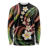 Hawaii Plumeria Reggae Long Sleeve Shirt Polynesian Pattern