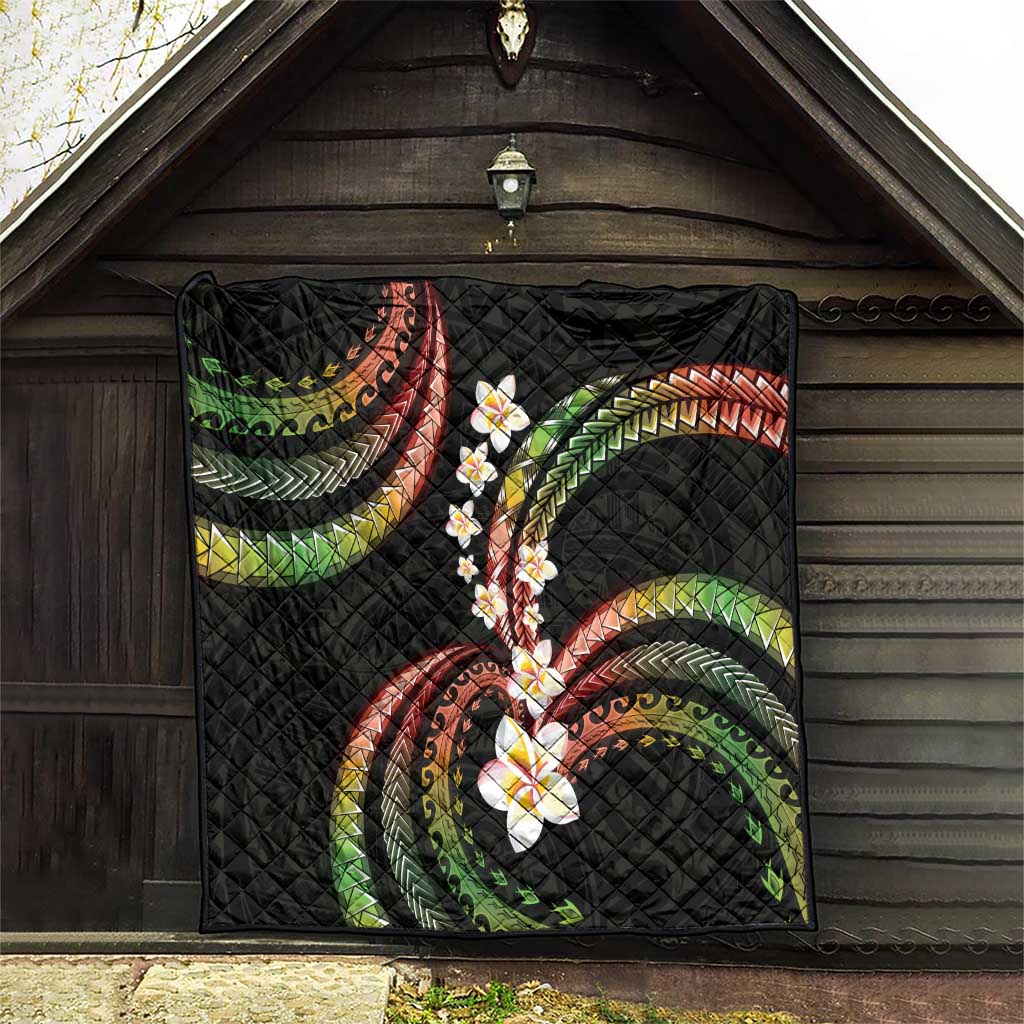 Hawaii Plumeria Reggae Quilt Polynesian Pattern