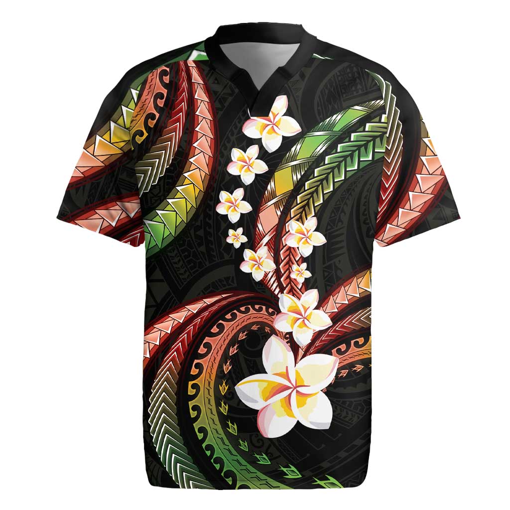 Hawaii Plumeria Reggae Rugby Jersey Polynesian Pattern LT01 Reggae - Polynesian Pride