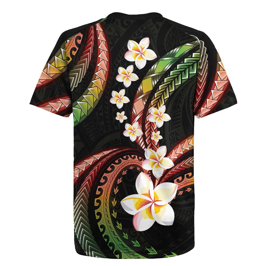 Hawaii Plumeria Reggae Rugby Jersey Polynesian Pattern LT01 - Polynesian Pride