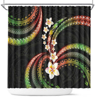 Hawaii Plumeria Reggae Shower Curtain Polynesian Pattern