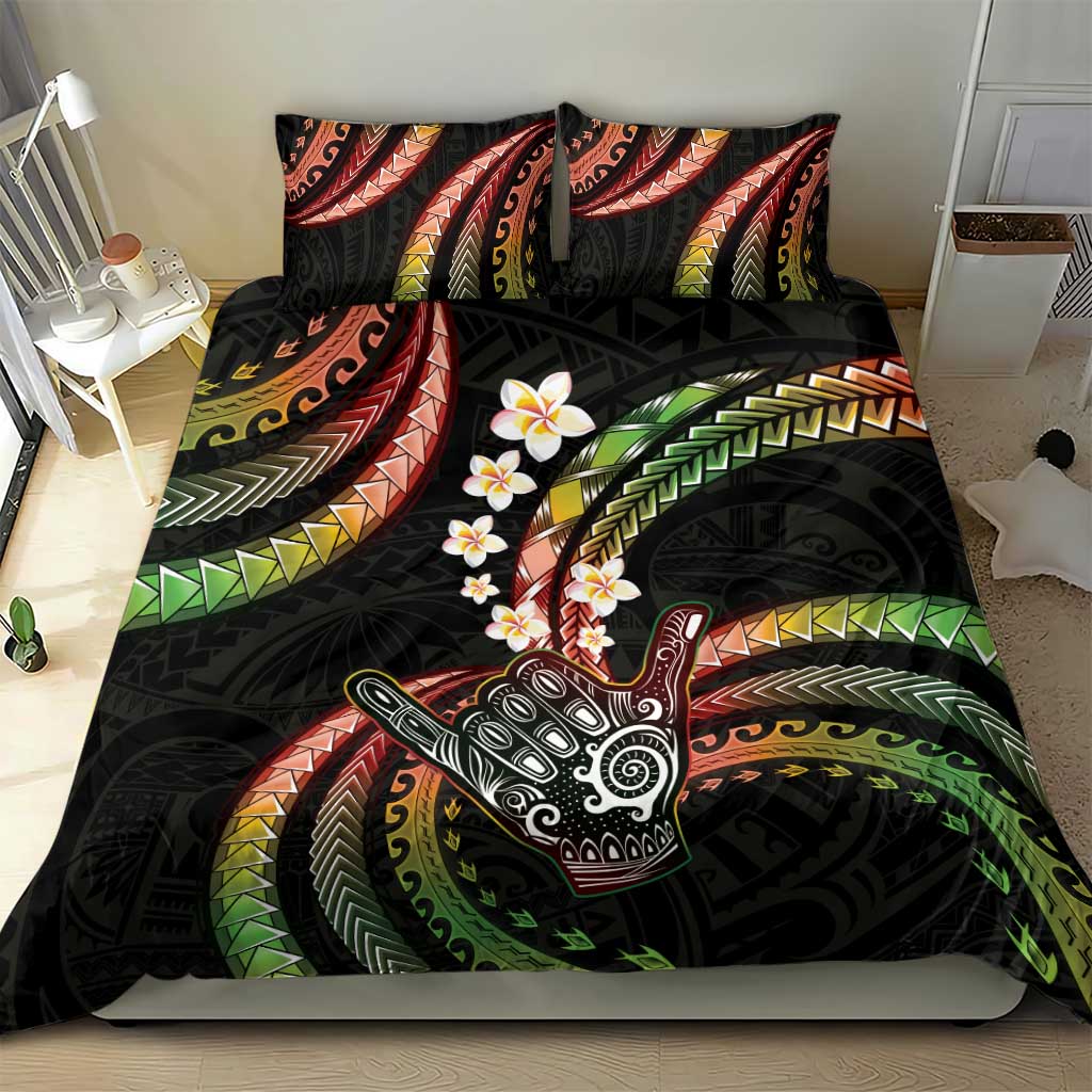 Hawaii Shaka Sign Bedding Set Fantastic Frangipani Reggae