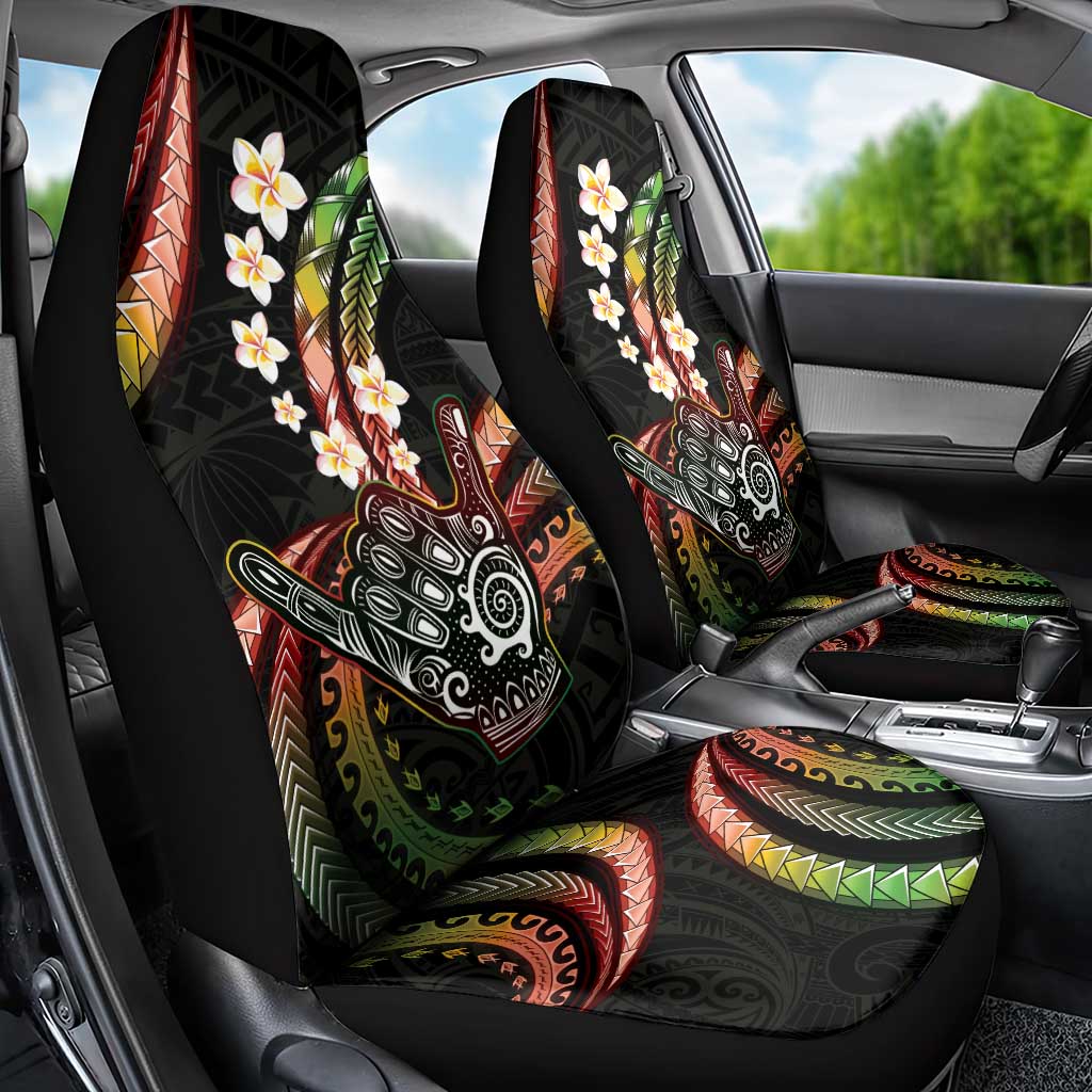 Hawaii Shaka Sign Car Seat Cover Fantastic Frangipani Reggae