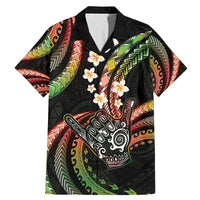 Hawaii Shaka Sign Family Matching Mermaid Dress and Hawaiian Shirt Fantastic Frangipani Reggae