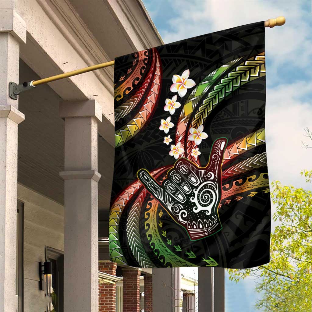 Hawaii Shaka Sign Garden Flag Fantastic Frangipani Reggae