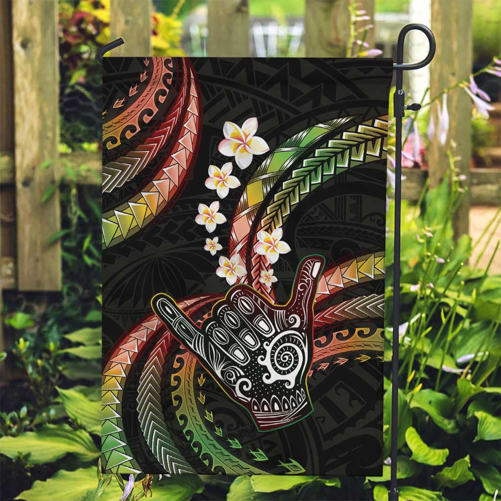 Hawaii Shaka Sign Garden Flag Fantastic Frangipani Reggae