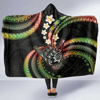 Hawaii Shaka Sign Hooded Blanket Fantastic Frangipani Reggae