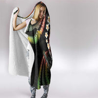 Hawaii Shaka Sign Hooded Blanket Fantastic Frangipani Reggae