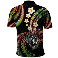Hawaii Shaka Sign Polo Shirt Fantastic Frangipani Reggae