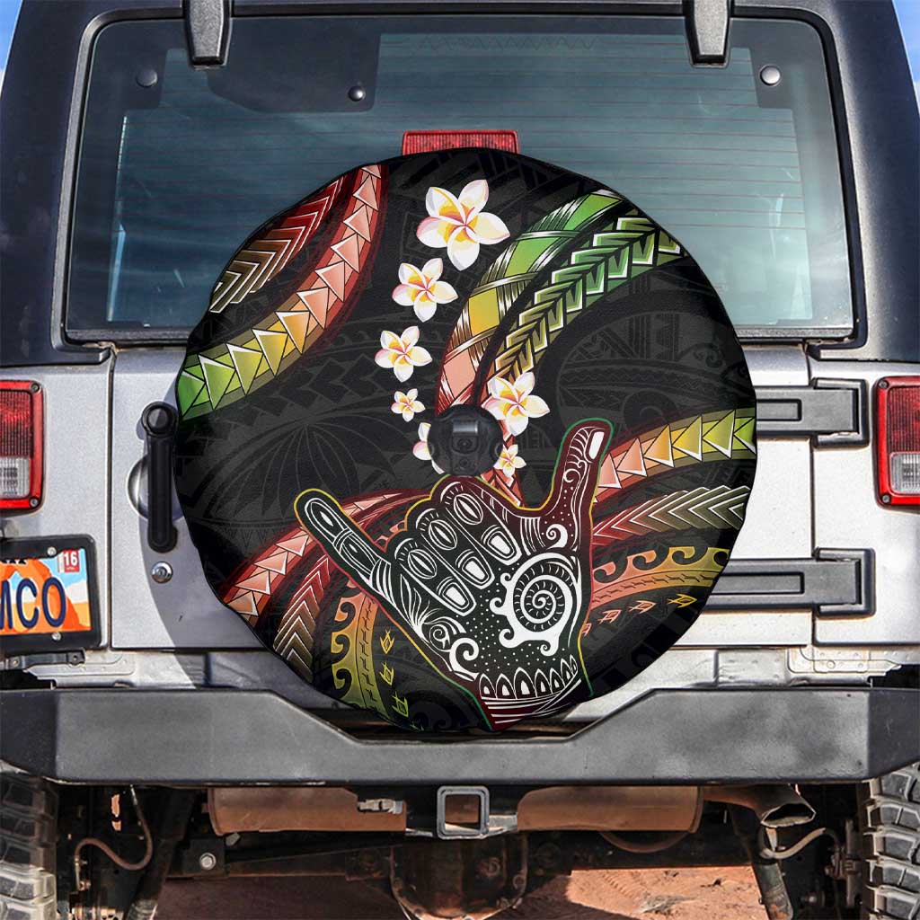 Hawaii Shaka Sign Spare Tire Cover Fantastic Frangipani Reggae