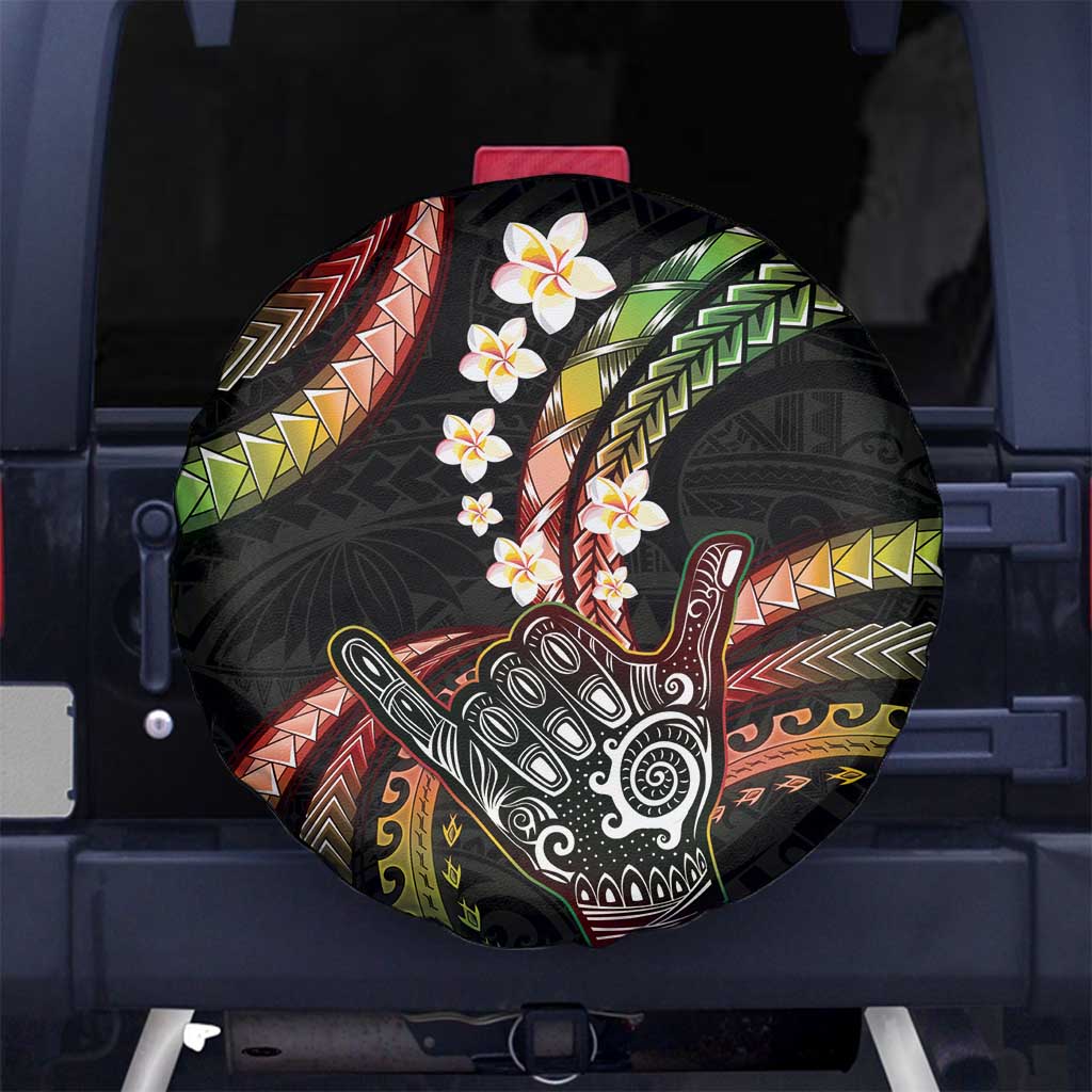 Hawaii Shaka Sign Spare Tire Cover Fantastic Frangipani Reggae