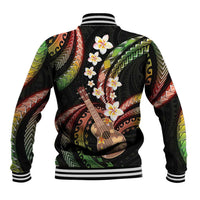 Hawaiian Ukulele Baseball Jacket Jawaiian Fantastic Plumeria