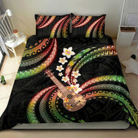 Hawaiian Ukulele Bedding Set Jawaiian Fantastic Plumeria
