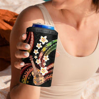 Hawaiian Ukulele 4 in 1 Can Cooler Tumbler Jawaiian Fantastic Plumeria