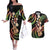 Hawaiian Ukulele Couples Matching Off The Shoulder Long Sleeve Dress and Hawaiian Shirt Jawaiian Fantastic Plumeria