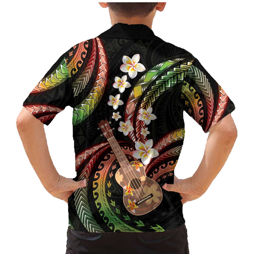 Hawaiian Ukulele Family Matching Mermaid Dress and Hawaiian Shirt Jawaiian Fantastic Plumeria LT01 - Polynesian Pride