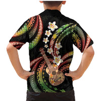Hawaiian Ukulele Family Matching Mermaid Dress and Hawaiian Shirt Jawaiian Fantastic Plumeria LT01 - Polynesian Pride