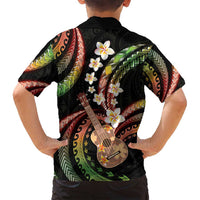 Hawaiian Ukulele Family Matching Puletasi and Hawaiian Shirt Jawaiian Fantastic Plumeria LT01 - Polynesian Pride