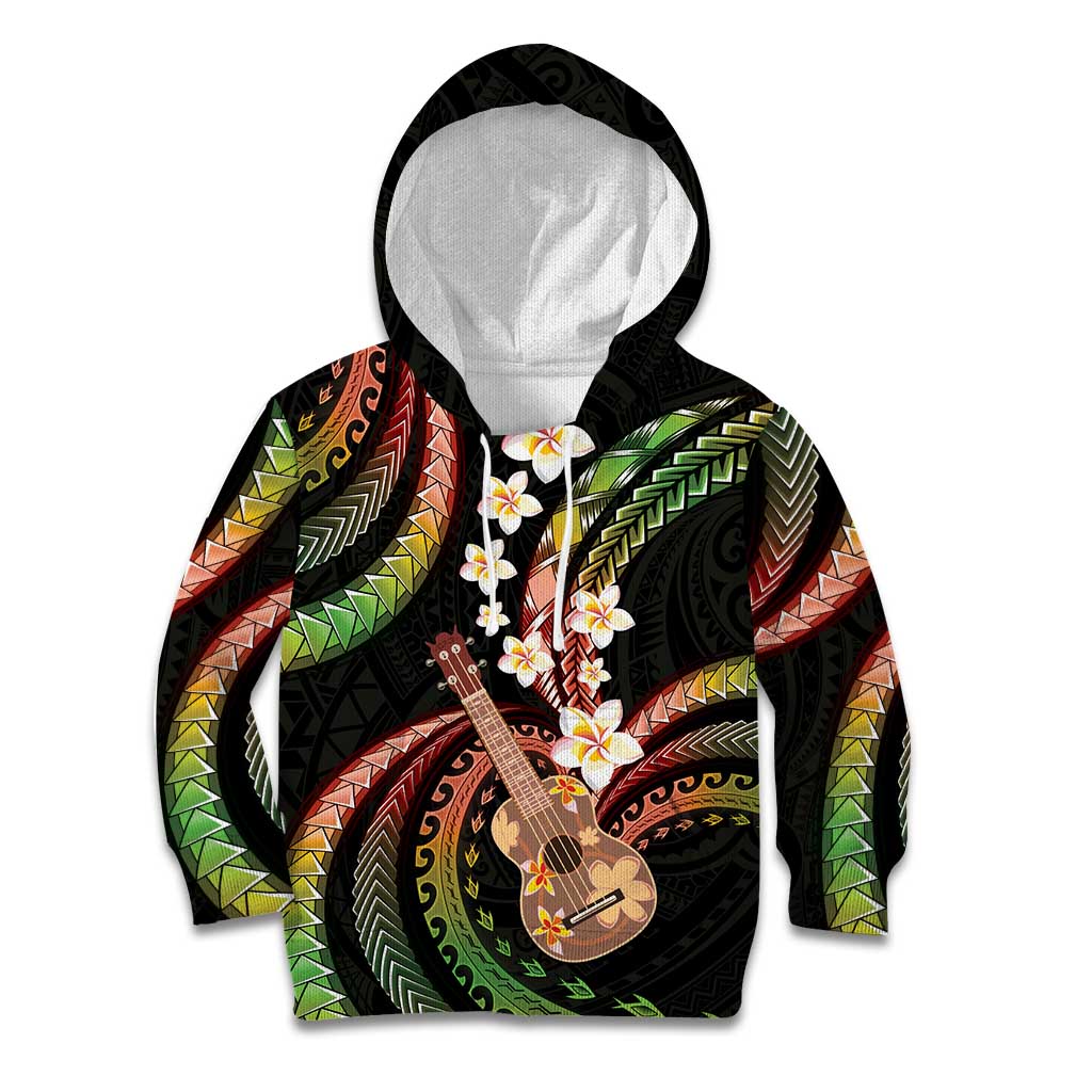 Hawaiian Ukulele Kid Hoodie Jawaiian Fantastic Plumeria