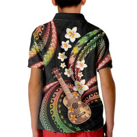 Hawaiian Ukulele Kid Polo Shirt Jawaiian Fantastic Plumeria