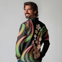 Hawaiian Ukulele Long Sleeve Polo Shirt Jawaiian Fantastic Plumeria LT01 - Polynesian Pride