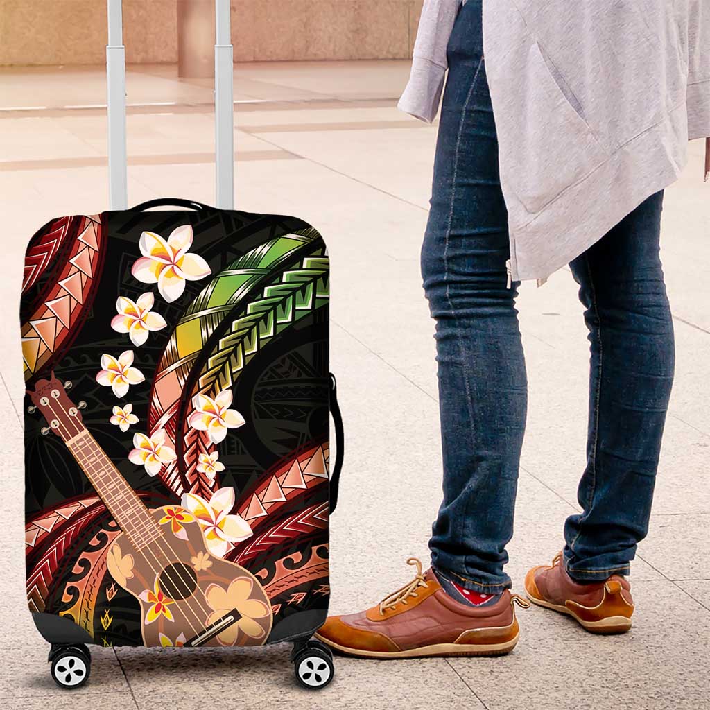 Hawaiian Ukulele Luggage Cover Jawaiian Fantastic Plumeria