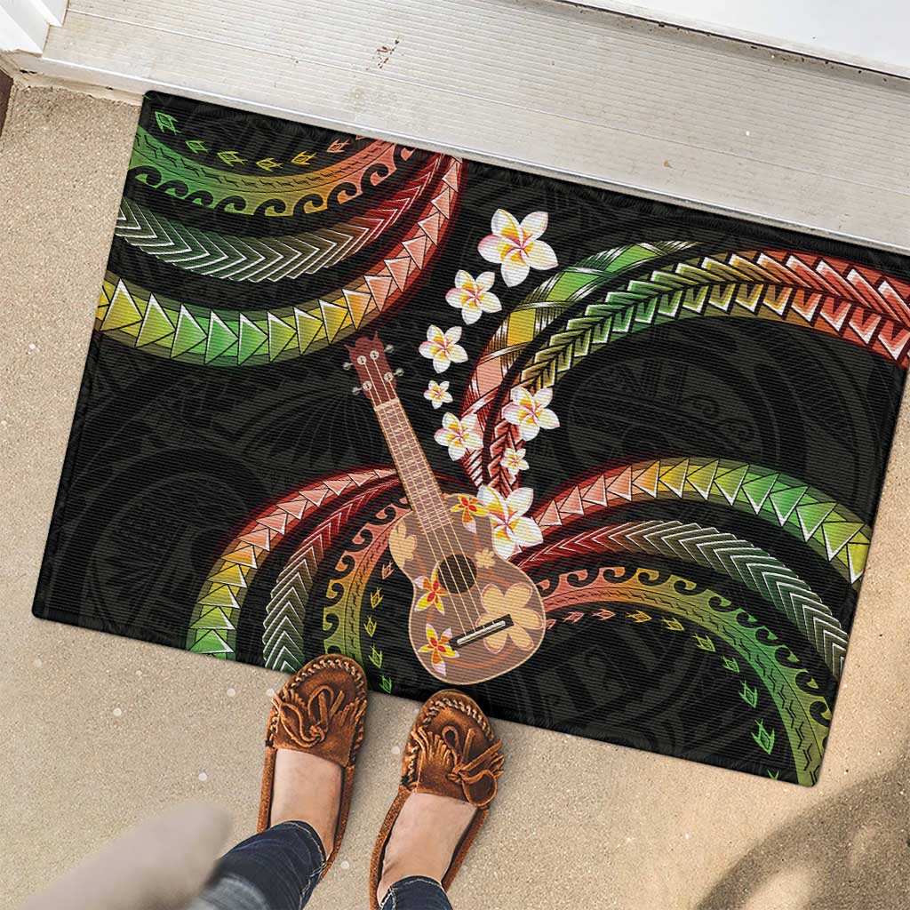 Hawaiian Ukulele Rubber Doormat Jawaiian Fantastic Plumeria LT01 - Polynesian Pride