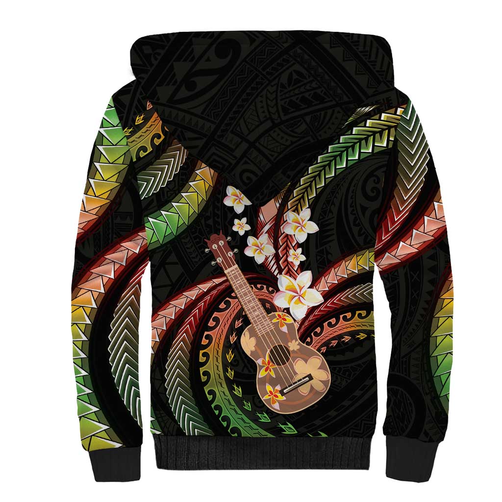 Hawaiian Ukulele Sherpa Hoodie Jawaiian Fantastic Plumeria LT01 - Polynesian Pride