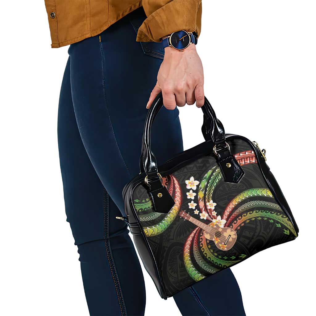 Hawaiian Ukulele Shoulder Handbag Jawaiian Fantastic Plumeria