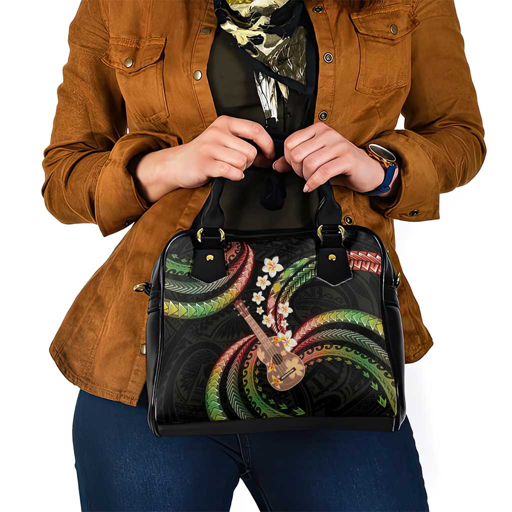 Hawaiian Ukulele Shoulder Handbag Jawaiian Fantastic Plumeria