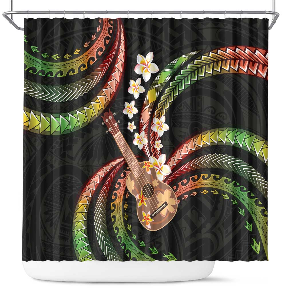 Hawaiian Ukulele Shower Curtain Jawaiian Fantastic Plumeria LT01 Reggae - Polynesian Pride