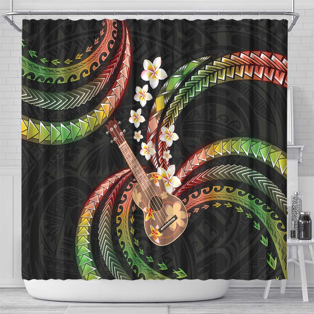 Hawaiian Ukulele Shower Curtain Jawaiian Fantastic Plumeria LT01 - Polynesian Pride