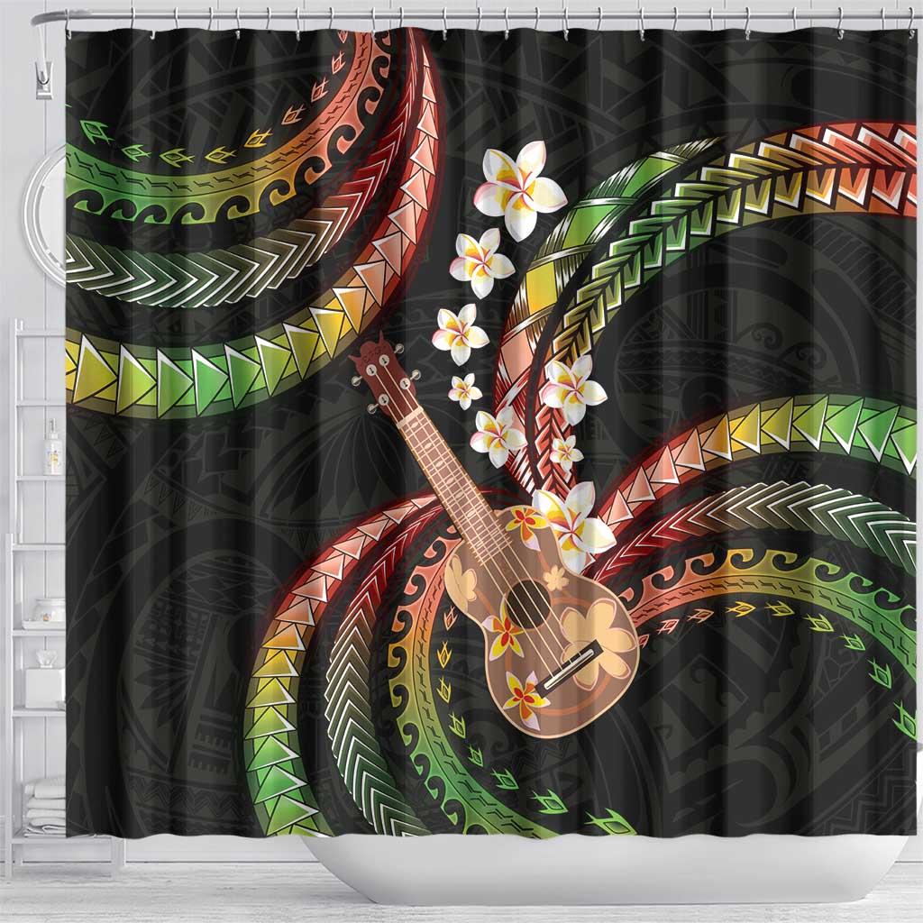 Hawaiian Ukulele Shower Curtain Jawaiian Fantastic Plumeria LT01 - Polynesian Pride