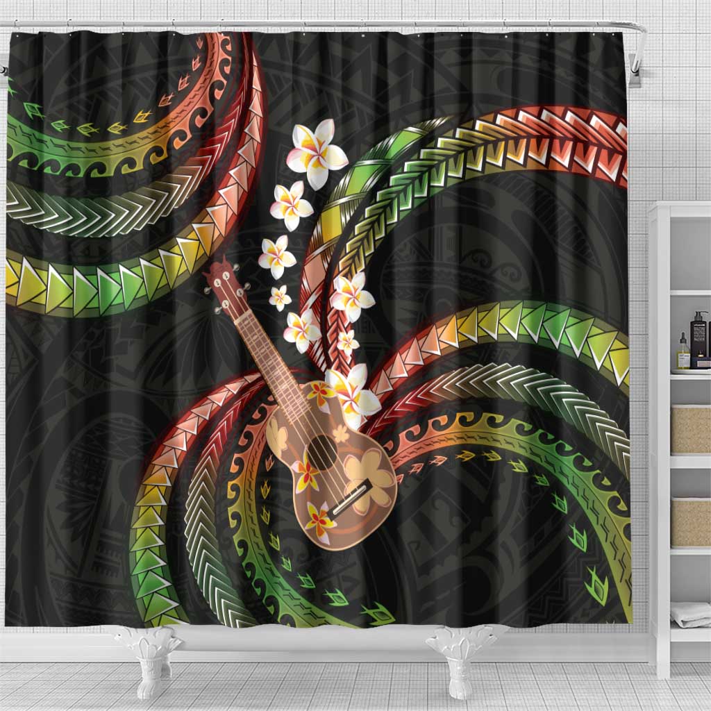 Hawaiian Ukulele Shower Curtain Jawaiian Fantastic Plumeria LT01 - Polynesian Pride