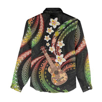 Hawaiian Ukulele Women Casual Shirt Jawaiian Fantastic Plumeria