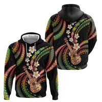 Hawaiian Ukulele Zip Hoodie Jawaiian Fantastic Plumeria LT01 - Polynesian Pride