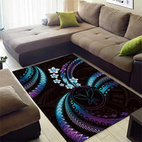 Hawaii Map Kanaka Maoli Area Rug Fantastic Frangipani Amethyst Gradient