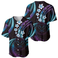 Hawaii Map Kanaka Maoli Baseball Jersey Fantastic Frangipani Amethyst Gradient LT01 - Polynesian Pride