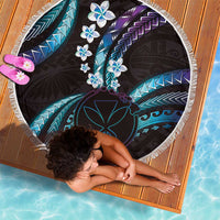 Hawaii Map Kanaka Maoli Beach Blanket Fantastic Frangipani Amethyst Gradient LT01 - Polynesian Pride