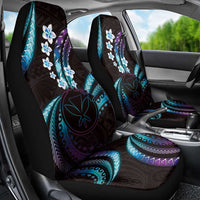 Hawaii Map Kanaka Maoli Car Seat Cover Fantastic Frangipani Amethyst Gradient