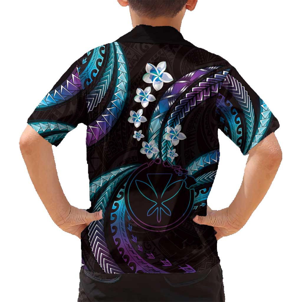 Hawaii Map Kanaka Maoli Family Matching Long Sleeve Bodycon Dress and Hawaiian Shirt Fantastic Frangipani Amethyst Gradient LT01 - Polynesian Pride