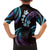 Hawaii Map Kanaka Maoli Family Matching Off The Shoulder Long Sleeve Dress and Hawaiian Shirt Fantastic Frangipani Amethyst Gradient