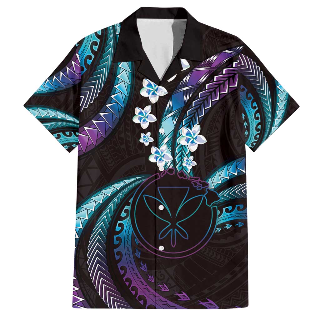 Hawaii Map Kanaka Maoli Family Matching Off Shoulder Maxi Dress and Hawaiian Shirt Fantastic Frangipani Amethyst Gradient