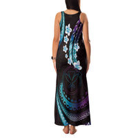 Hawaii Map Kanaka Maoli Family Matching Tank Maxi Dress and Hawaiian Shirt Fantastic Frangipani Amethyst Gradient